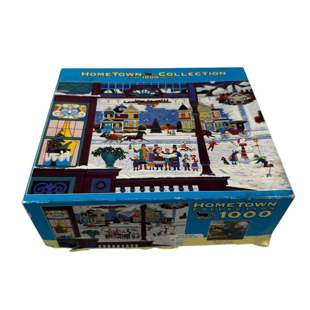 RoseArt Hometown Collection Deck the Halls Heronim 1000 Piece Puzzle UNCOUNTED